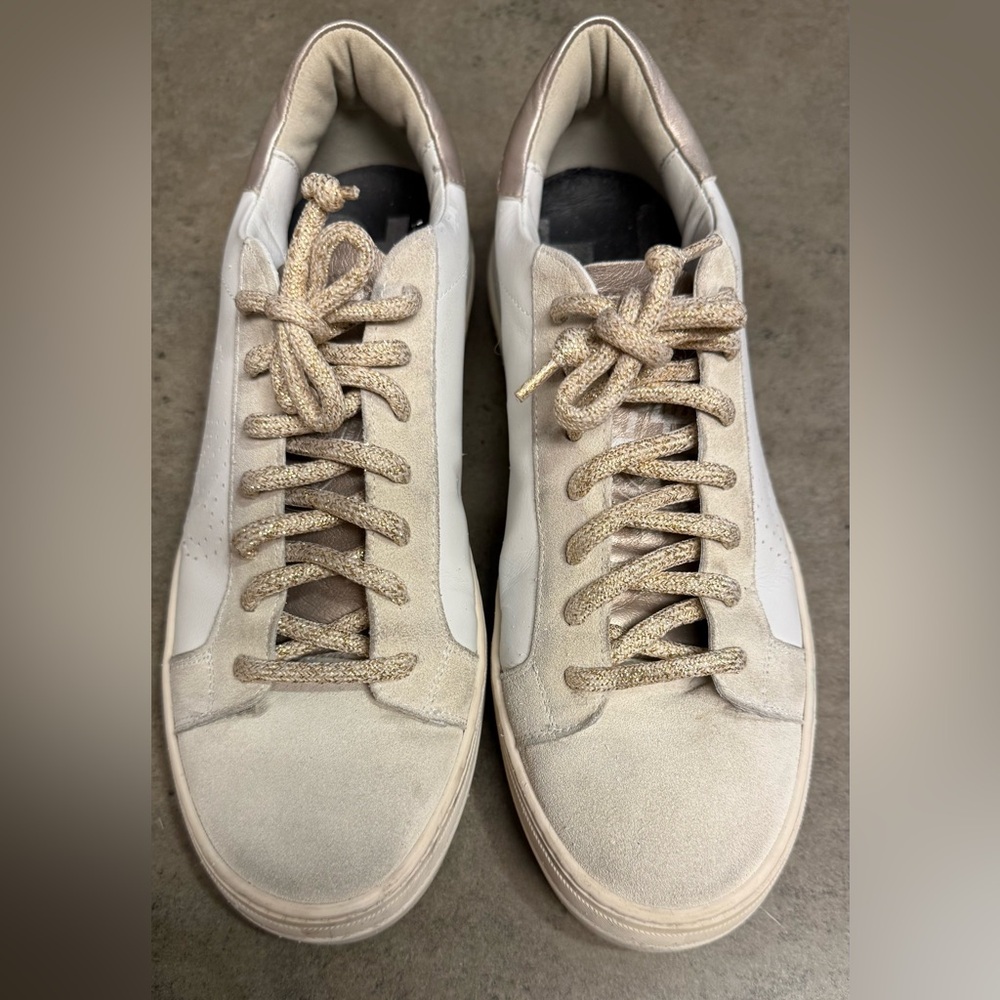Thea P448 White Leather & Suede Womens Sneakers | Sz 11.5 us; EU size 43